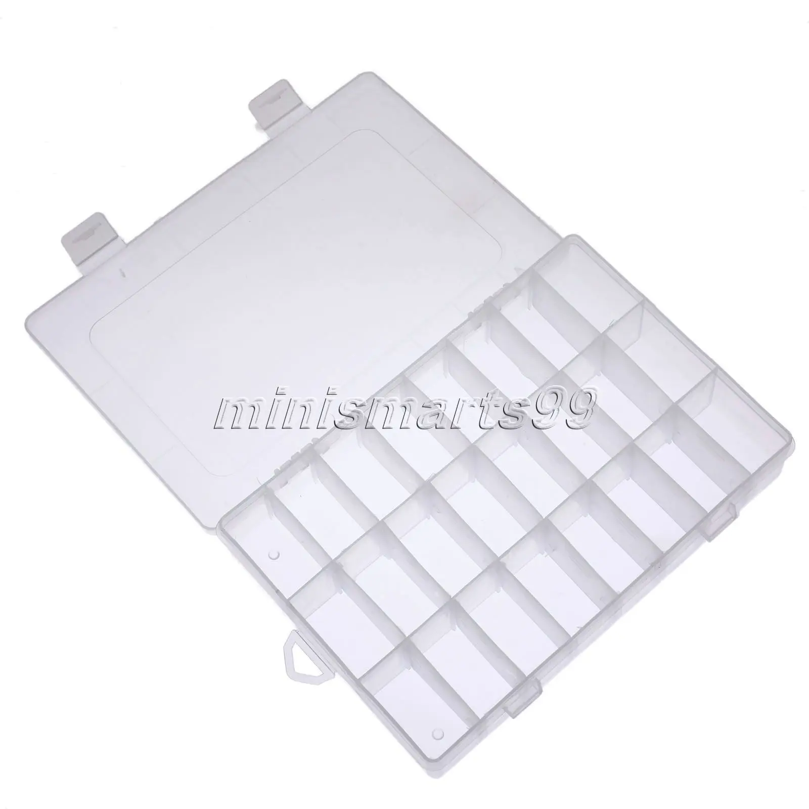 24 Сетки регулируемая пластиковая коробка для хранения серьги ювелирное ведро