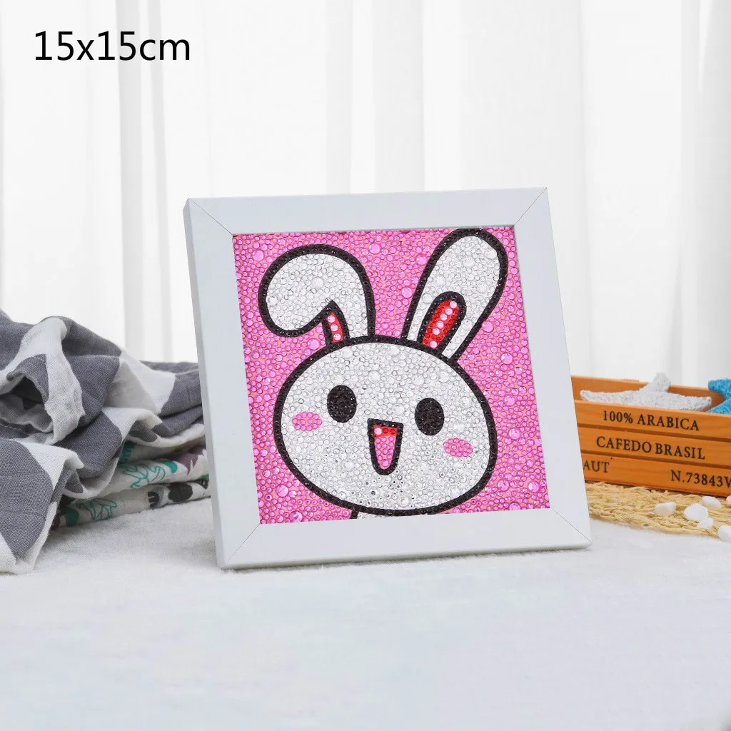 rabbit 5D DIY Полная Алмазная Картина милые животные алмаз особенной формы вышивка динозавр собака слон для детей игрушка для декорации дома - Цвет: rabbit
