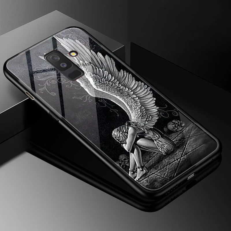 DIY фото настроить чехол для телефона Coque samsung Galaxy J2 PRO закаленное стекло крышка для samsung Galaxy J3 J4 J6 J7 J8 - Цвет: BLK-18