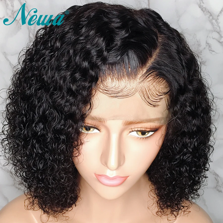 Парик Newa С Короткими Кружевными передними человеческими волосами женские