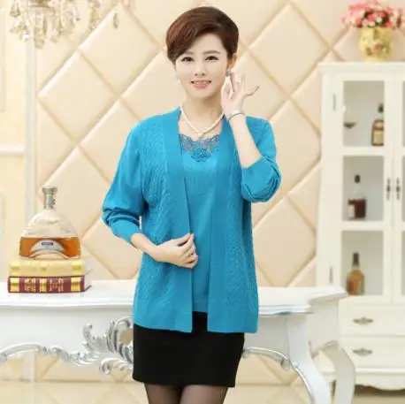 Женский трикотажный Костюм-двойка blusa вязаный свитер-пончо большого размера S1140