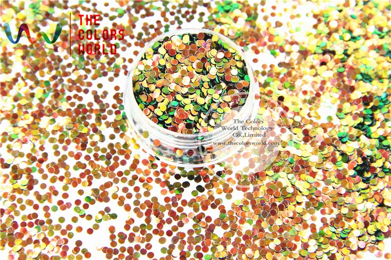 

TCR404 Chameleon Glitter Red Gold With Green luster color Round Dot shape 2.0MM Size glitter for nail Art and DIY decoration