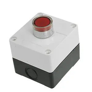 AC 220V Red Illuminated Light Momentary Pushbutton Switch Control Station Box |