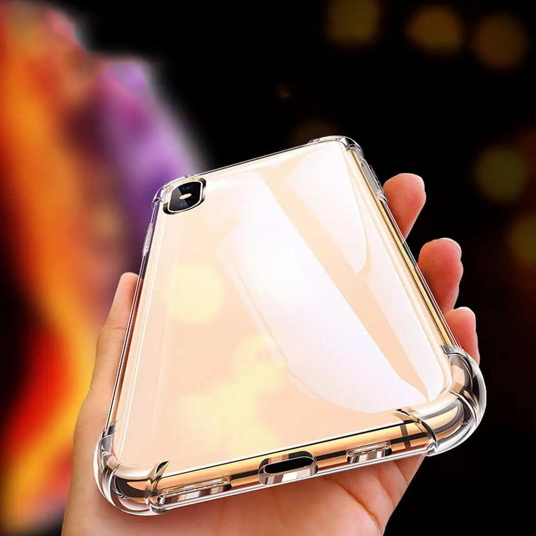 Прозрачный чехол для телефона iPhone X 7 8 Plus XS Max XR прозрачный Ударопрочный Мягкий