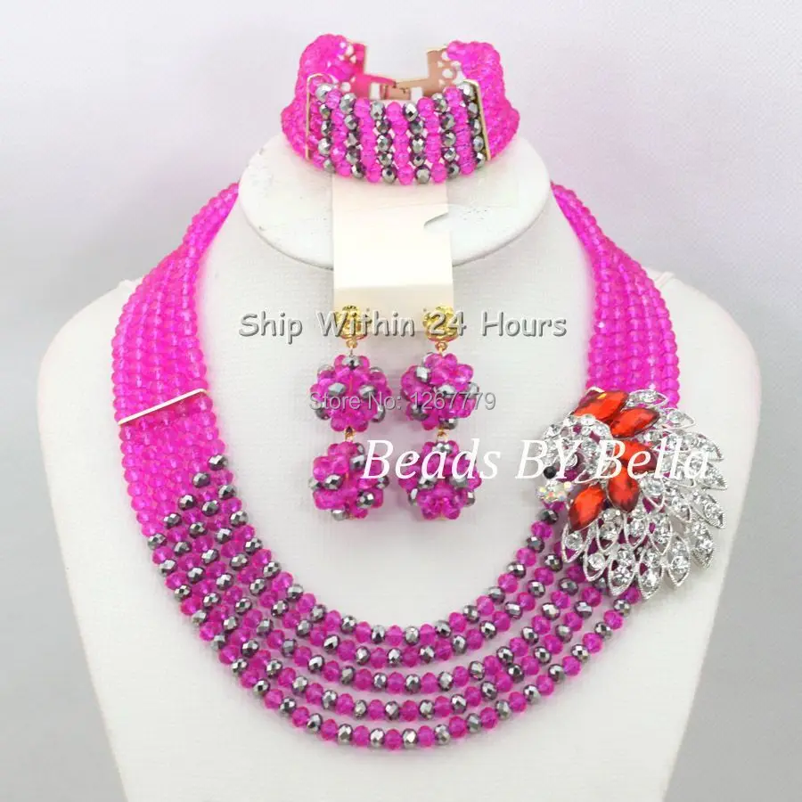 Прекрасный 2017 Африканский Свадебный комплект ювелирных изделий нигерийские