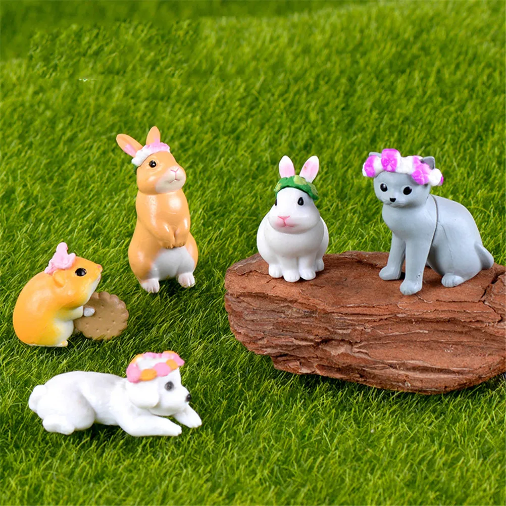 1 Набор/5 шт DIY ВЕНОК Кролик Мини игрушка миниатюрные смолы ремесло украшения
