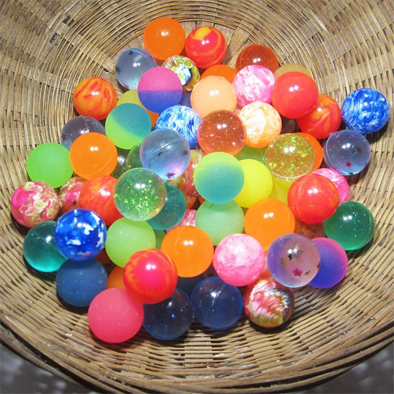 30pcslot funny toy balls mixed bouncy ball solid floating bouncing child elastic rubber ball of bouncy toy 25mm free global shipping