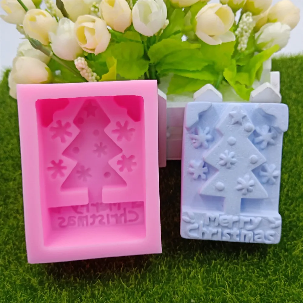 Рождественская елка дизайн форма для мыла ремесла 3D силиконовая украшения