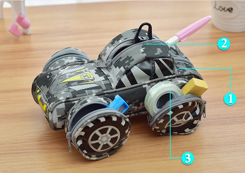 Пенал автомобиля ручка сумка с кодовым замком для мальчиков двойной молнией