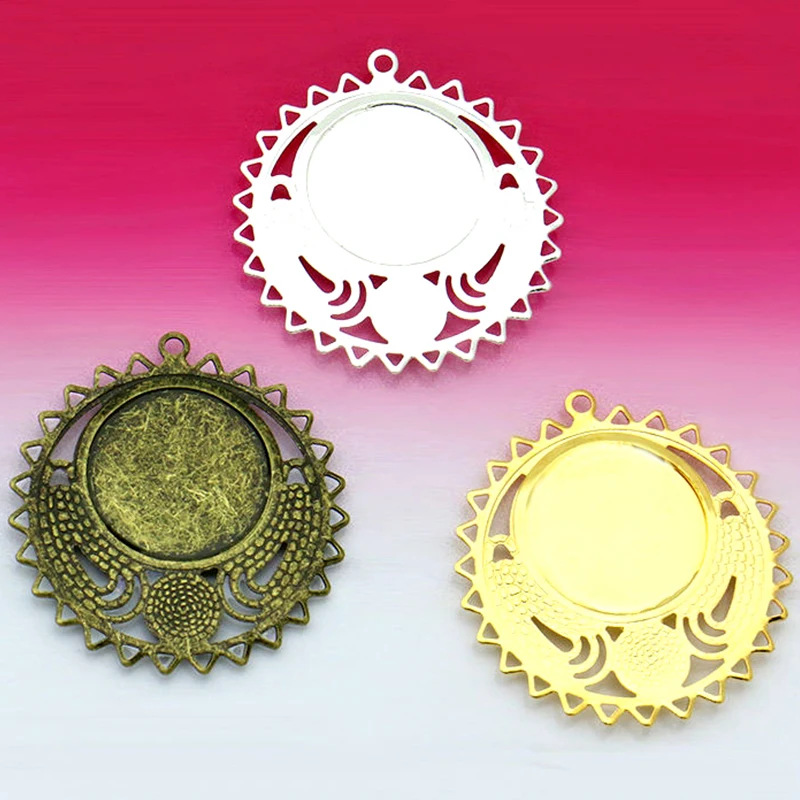 10pcs Copper Pendant Settings Cabochon Base Bezel Trays Blank Fit 12mm Cabochons Cameo DIY Jewelry Making Accessories | Украшения и
