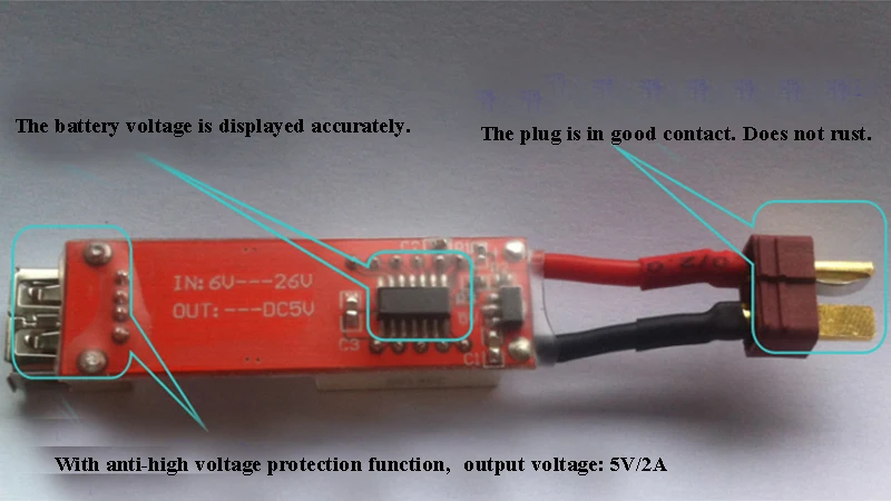 2 S 6 RC Lipo зарядное устройство адаптер USB конвертер XT60/T разъем мобильного телефона