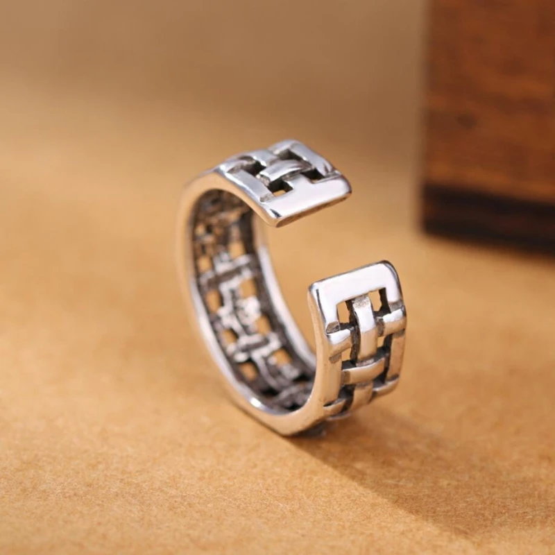 Sole Memory Ретро полые переплетенные креативные женские кольца из стерлингового