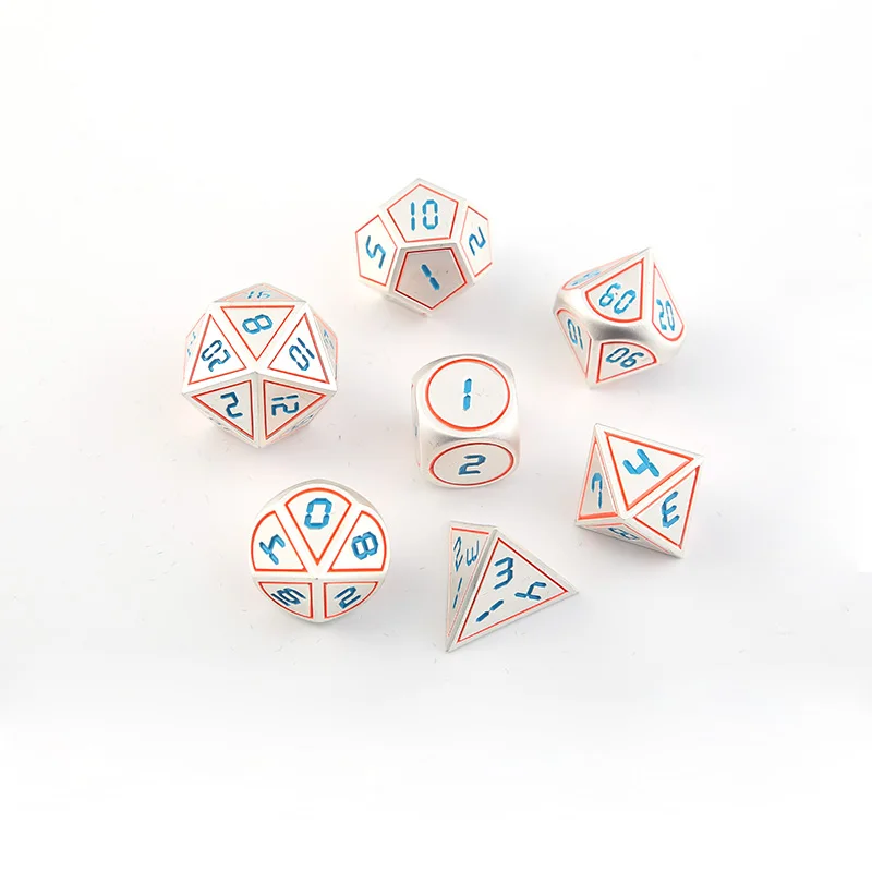 Rpg Metalen Dobbelstenen Dnd многогранные наборы Подземелья и Драконы Tafel игры Dados Digitale zinklegging 7