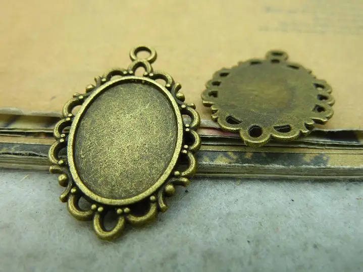 

Ancient bronze laciness base c4274 20x30 13x18mm