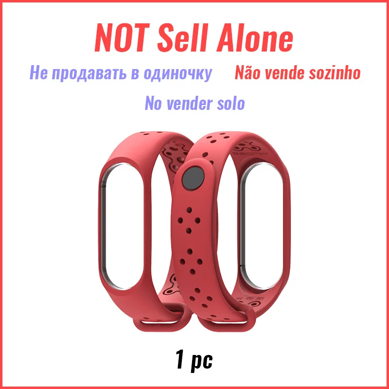Порус ремень для Xiaomi mi группа 4/3 mi Band-3/4 Мульти-Цвет дополнительный спортивная лента текстура простой лёгкий мягкие удобные плотно закрывается - Цвет: Not Sell Alone RED