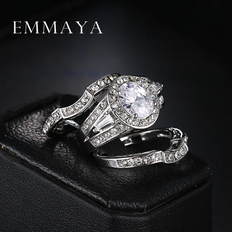 Emmaya новые модные ювелирные изделия уникальные кольца в форме сердца 3 1 без никеля