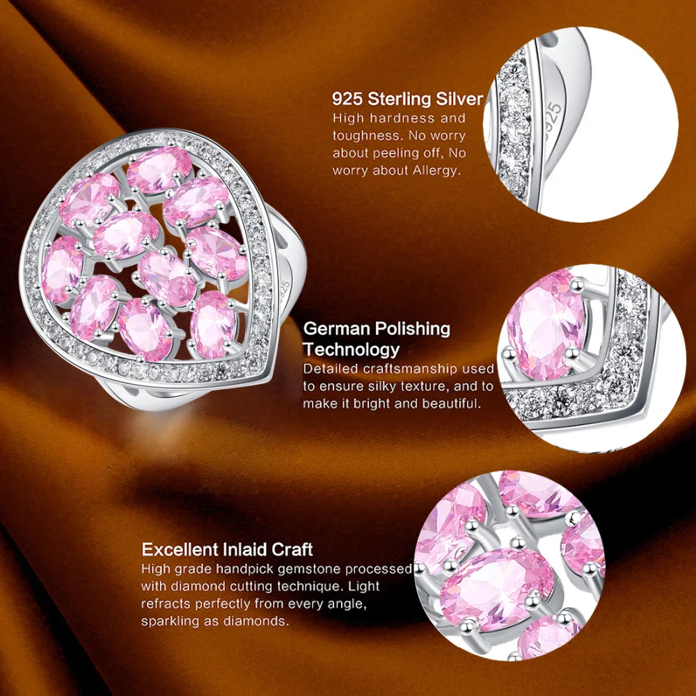 Jrose обручальные юбилейные серебряные кольца с розовым цирконием AAA Аутентичные CZ