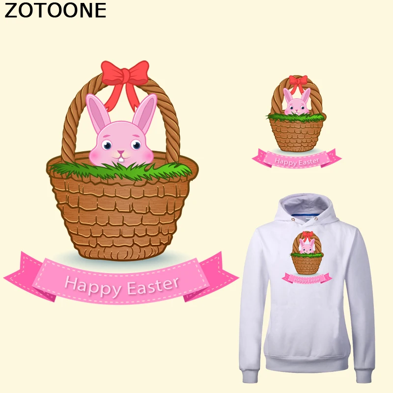 ZOTOONE счастливый Пасхальный мультфильм кролик патч 12*12 8 см утюжок на патчи сделай