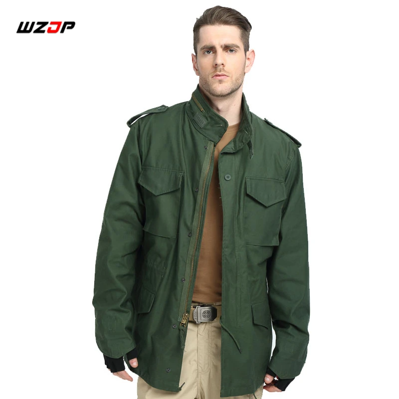 Green WZJP M65 военная камуфляжная мужская одежда армейская тактическая Мужская ветровка куртка Верхняя одежда для кемпинга и походов куртки - Цвет: Green