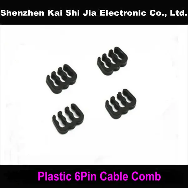 Оптовая продажа 100 шт./лот пластиковый прозрачный и черный 6Pin кабель гребень для