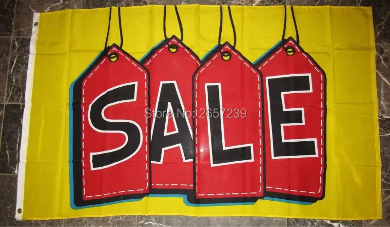 Красные продажи метки желтый флаг 3x5FT команда banner150X90CM 100D полиэстер латунные