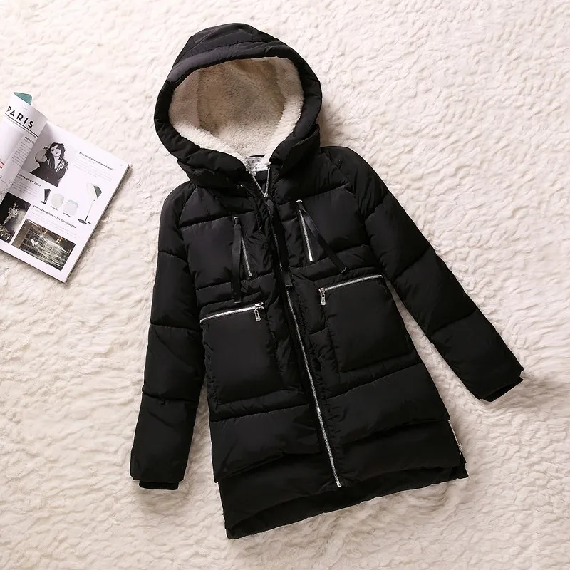 Женская Стеганая куртка красная повседневная теплая хлопковая парка большие