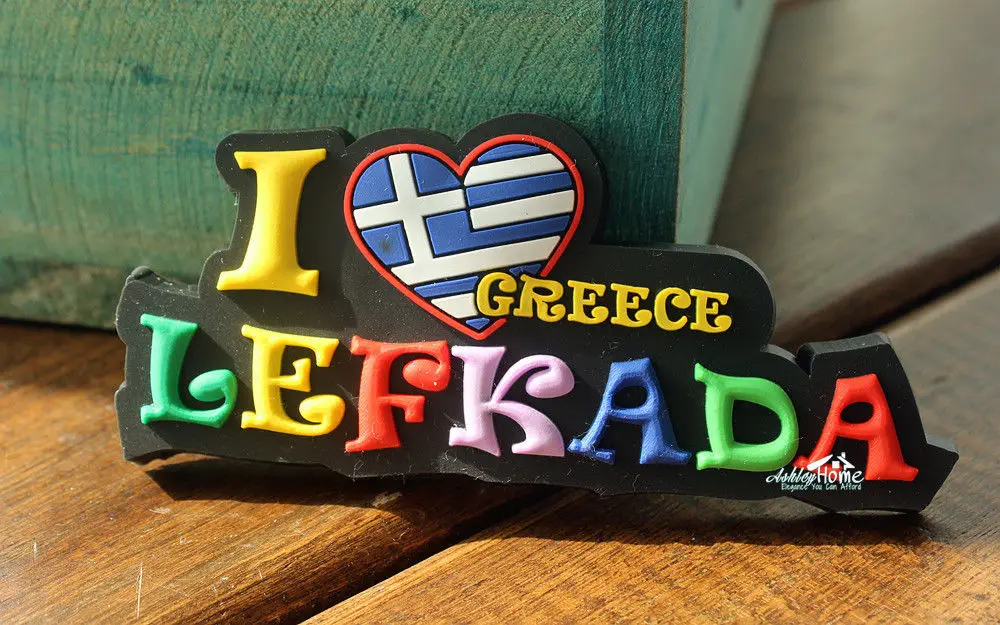 Lefkada я люблю Грецию красочный декоративный резиновый сувенир магнит на