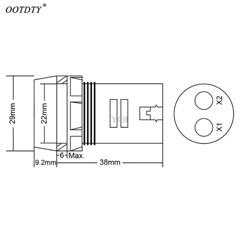 Вольтметр-Амперметр OOTDTY 22 мм 60-500 В | Инструменты