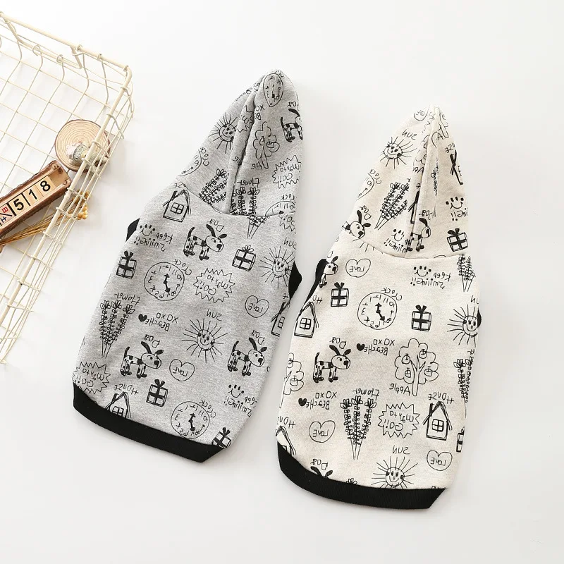 1 шт. простая рубашка жилет с рисунком кошек и собак пуделей одежда для щенков