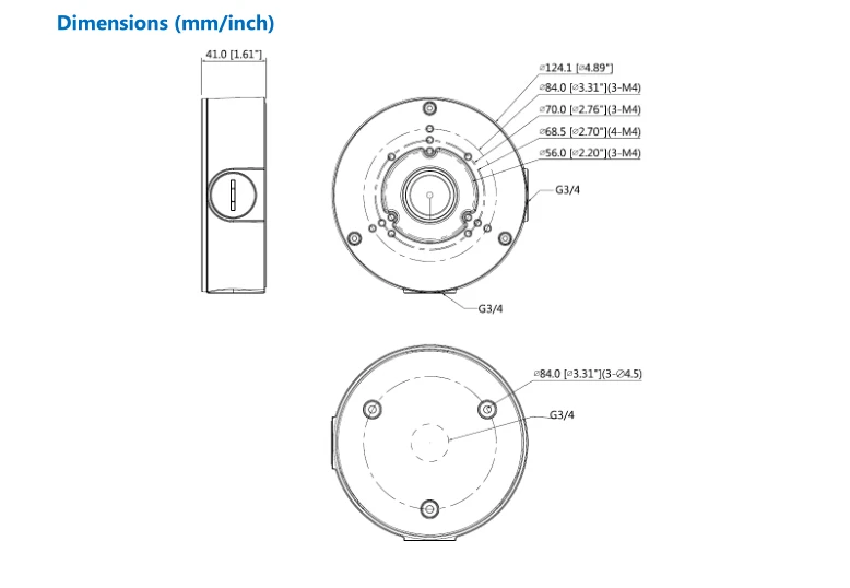 DH PFA130-E распределительная коробка Алюминий кронштейн для ipc-hdw4631c-a IP66 воды-доказательство аккуратный и интегрированный дизайн
