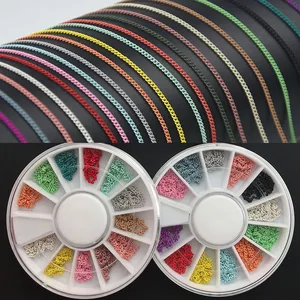 Цепочка для ногтей металлическая матовая, 120 см, 1 коробка