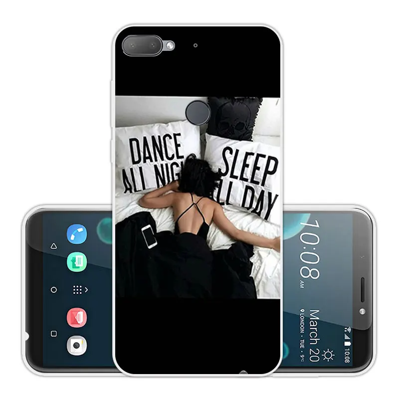 TPU for HTC Desire 12 Plus Fitted Case 6.0&quot Transparent Ultra Thin Soft Silicon 12+ Back Phone Scenic Eagle Cover |