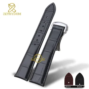Ремешок из натуральной кожи для мужских наручных часов, браслет со складной пряжкой, аксессуары для часов, 20 мм 22 мм
