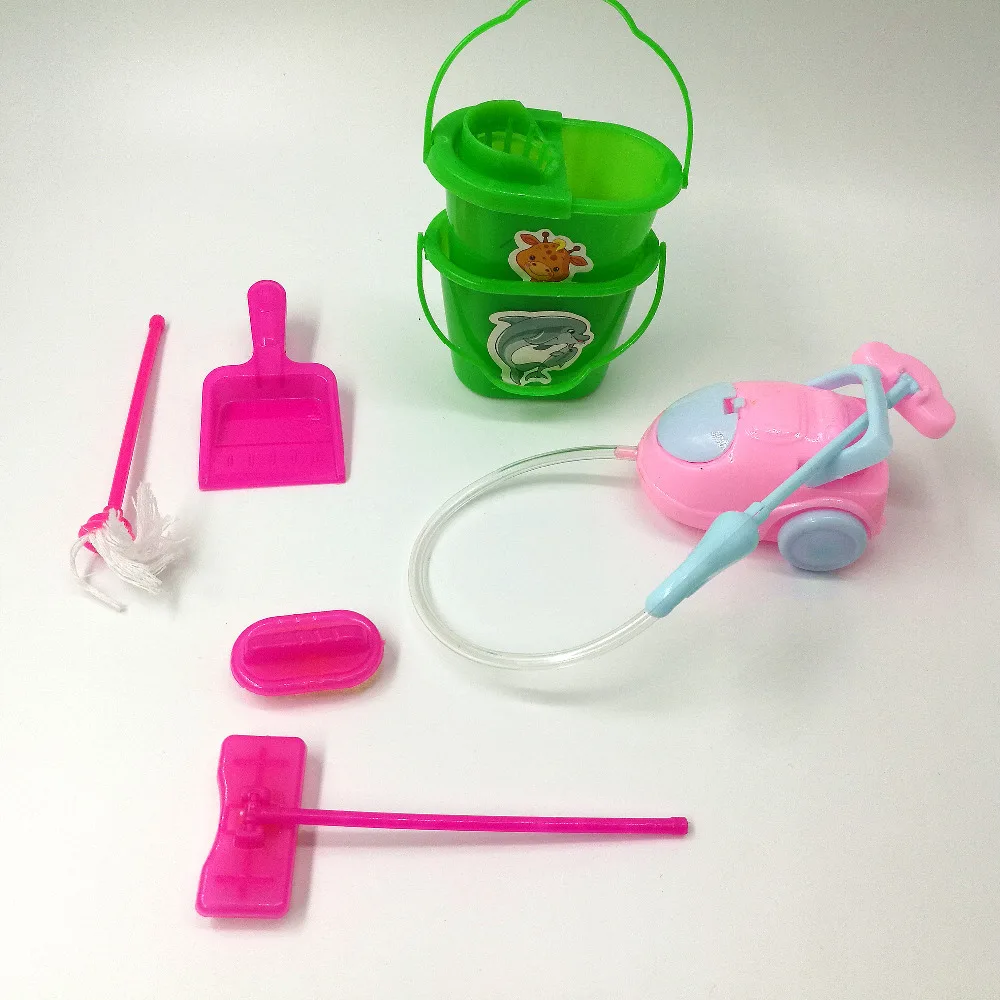 Бесплатная доставка куклы высококачественный набор для уборки кукол Барби