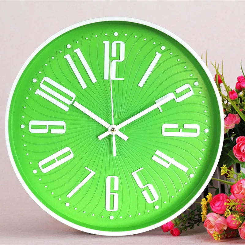 Пластиковые настенные часы для кухни бесшумные 12 Дюймов 30 см спальни фермы 2018