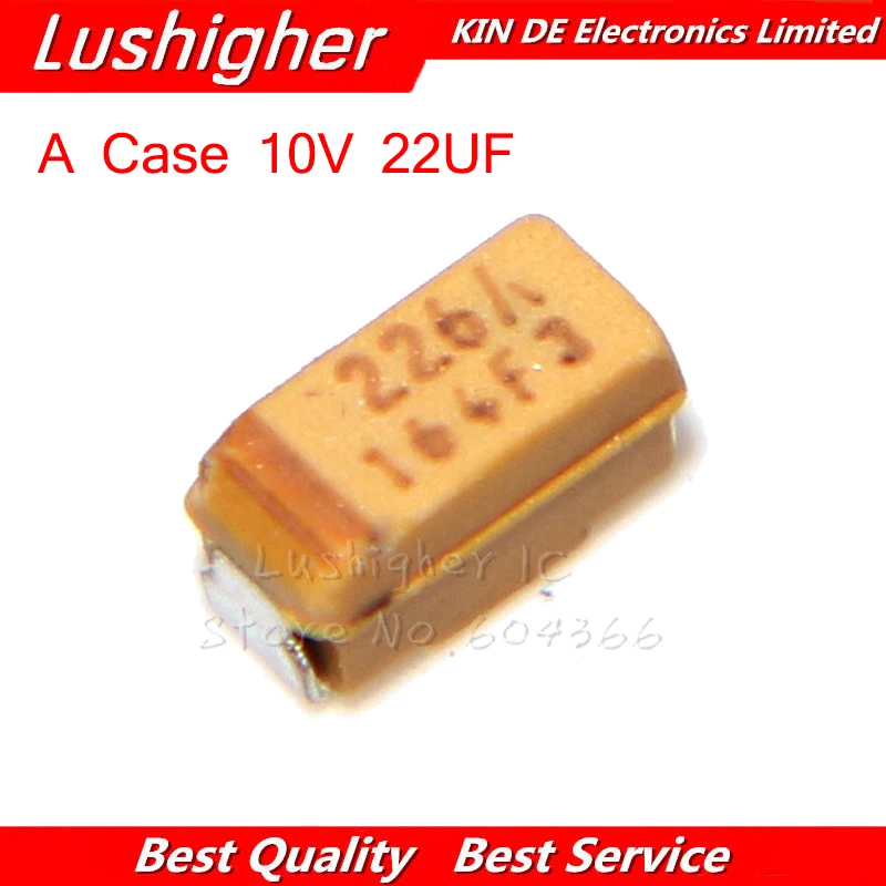 20 шт. Конденсатор тантала 10 в 22 мкФ SMD 226A 1206 10%|12 v|p pc c |