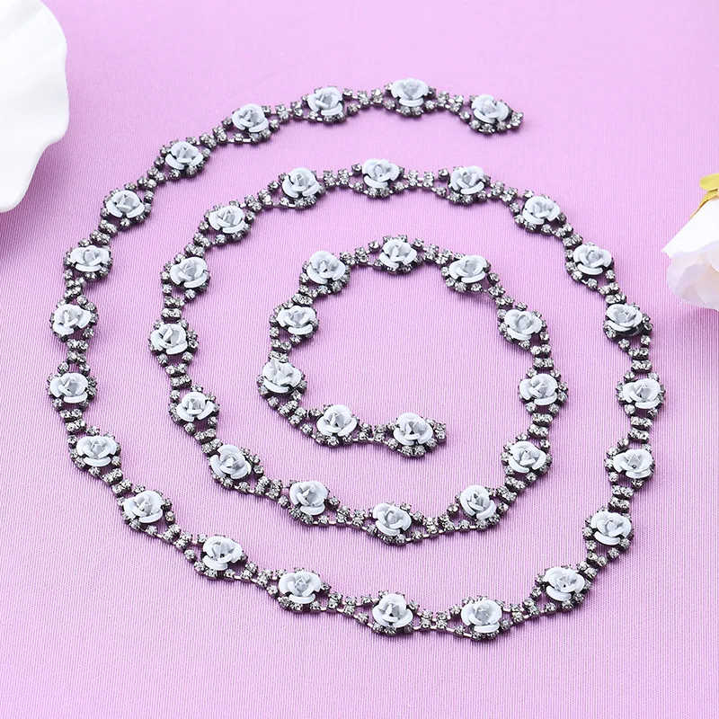 1 ярд сплав цветок украшение цепочка для платья стразы чашка цепь сделай сам