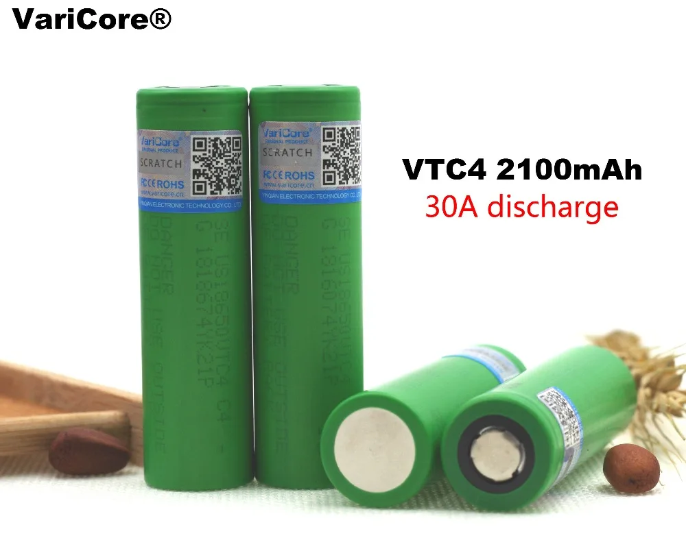 VariCore новый 3 6 В 18650 US18650VTC4 2100 мАч VTC4 20A 30A разрядный аккумулятор.|rechargeable battery|battery for