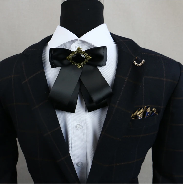 Мужская брошь для костюма Большая лента с бантом эластичная галстук бабочка