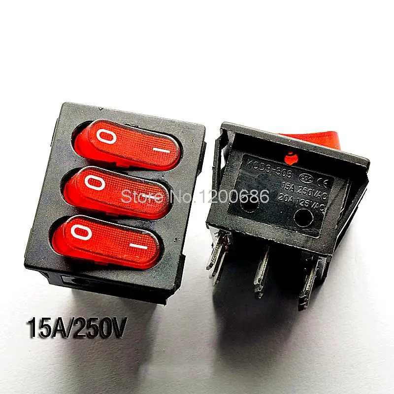 

Triple ship switch KCD4 power switch red 9 feet 15A / 250V