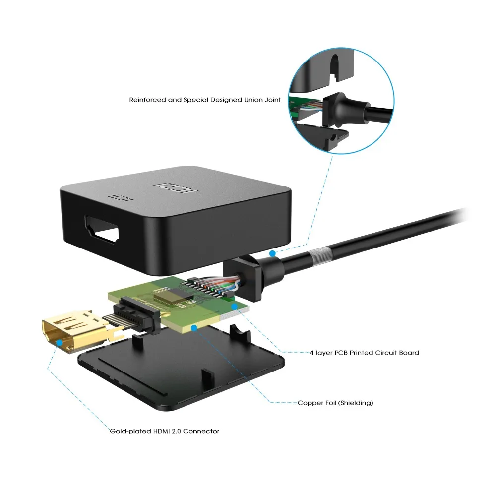 ICZI DisplayPort к HDMI активный адаптер 4 k @ 60 Гц конвертер Папа мама для Macbook Chromebook Pixel Surface