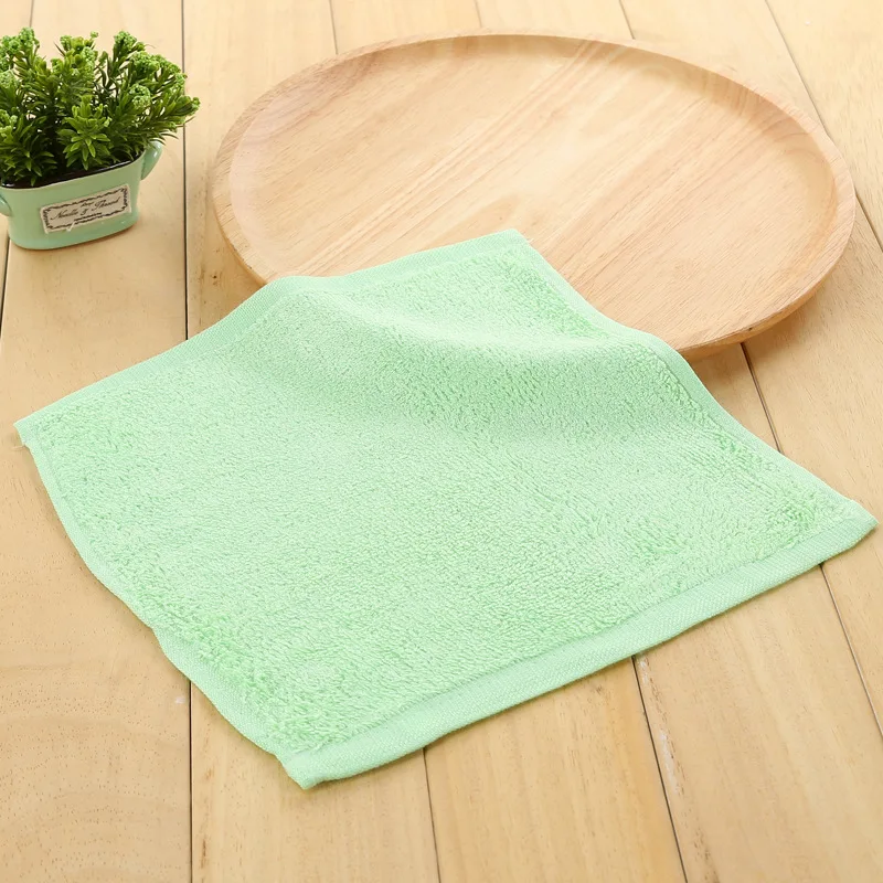 green 1 шт. 25*25 см квадратное однотонное бамбуковое волокно, мягкие полотенца для лица, хлопковые волосы, полотенце для ванной комнаты s - Цвет: green