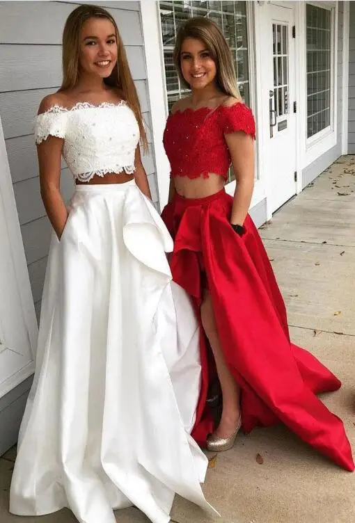 Top and Skirt Длинные Сатиновые юбки с разрезом спереди, с карманами, с оборками, длина до пола, юбки для вечеринок, женские юбки без верха, на заказ - Цвет: Top and Skirt