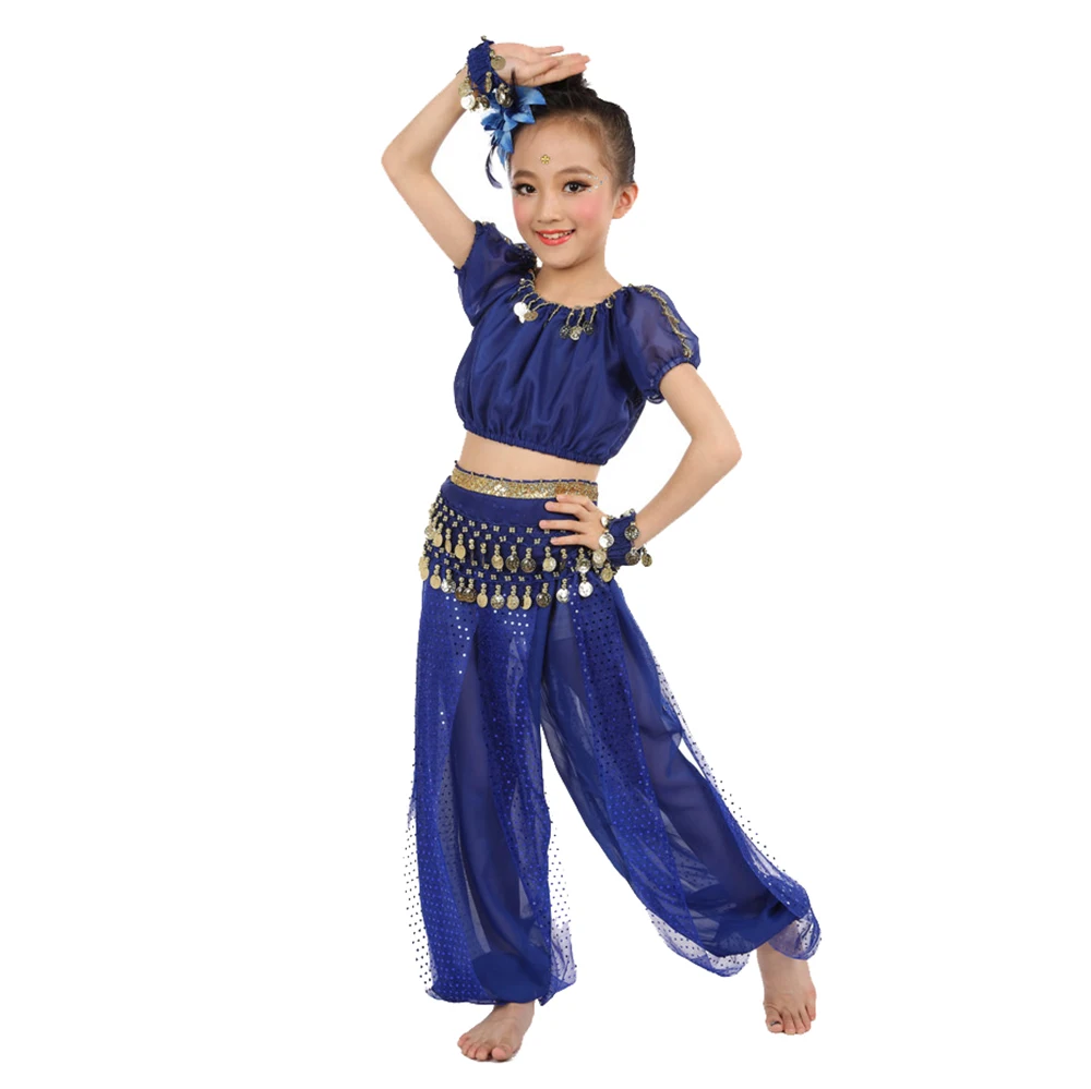 Детские танцевальные костюмы для девочек 5 предметов с блестками Saia Cigana фламенко