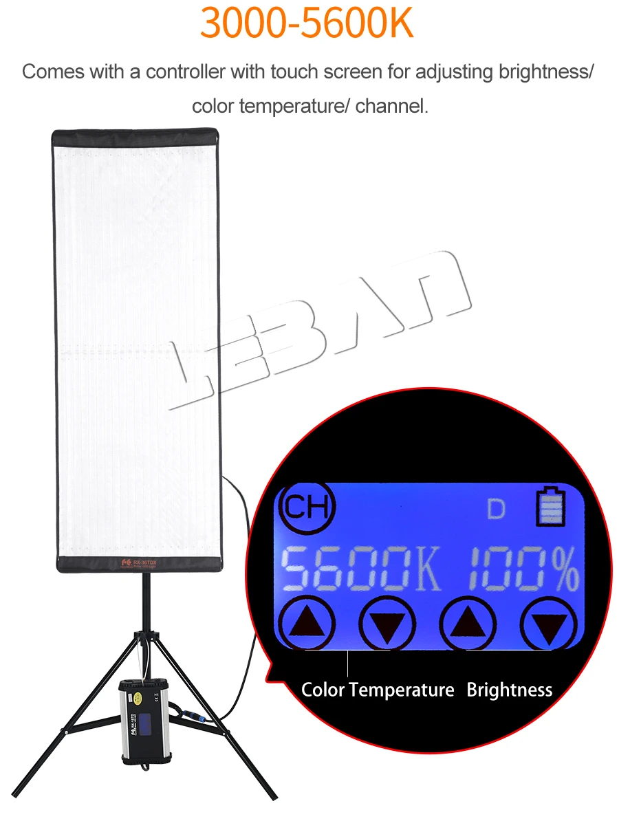 Falcon Eyes RX-36TDX 240W двухцветная 3000 K-5600 K светодиодный светильник для фото и видео Гибкая вращающаяся ткань студийная панель для видеосъемки