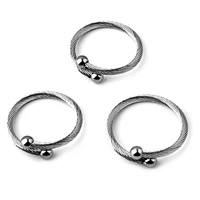 4pcs 2018 new listing simple fashion stainless steel double ball hand woven men and women open ring