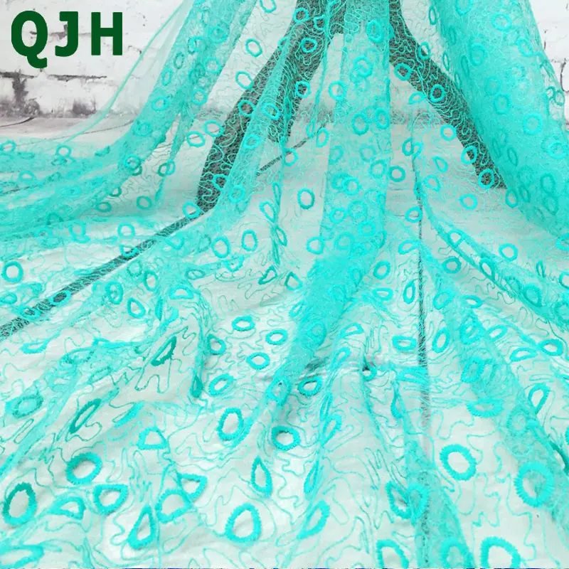 1 ярд QJH бренд ширина 120 см Бежевый Зеленый Белый Винтажный кружевной ткани с
