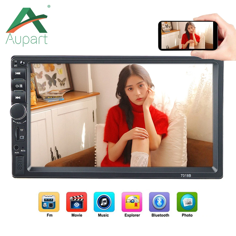 Авторадио 2Din Автомагнитола Кош рекордер 7 дюймов сенсорный экран автомобильный аудио Bluetooth FM Камера заднего вида 7018B MP5 мультимидио плеер