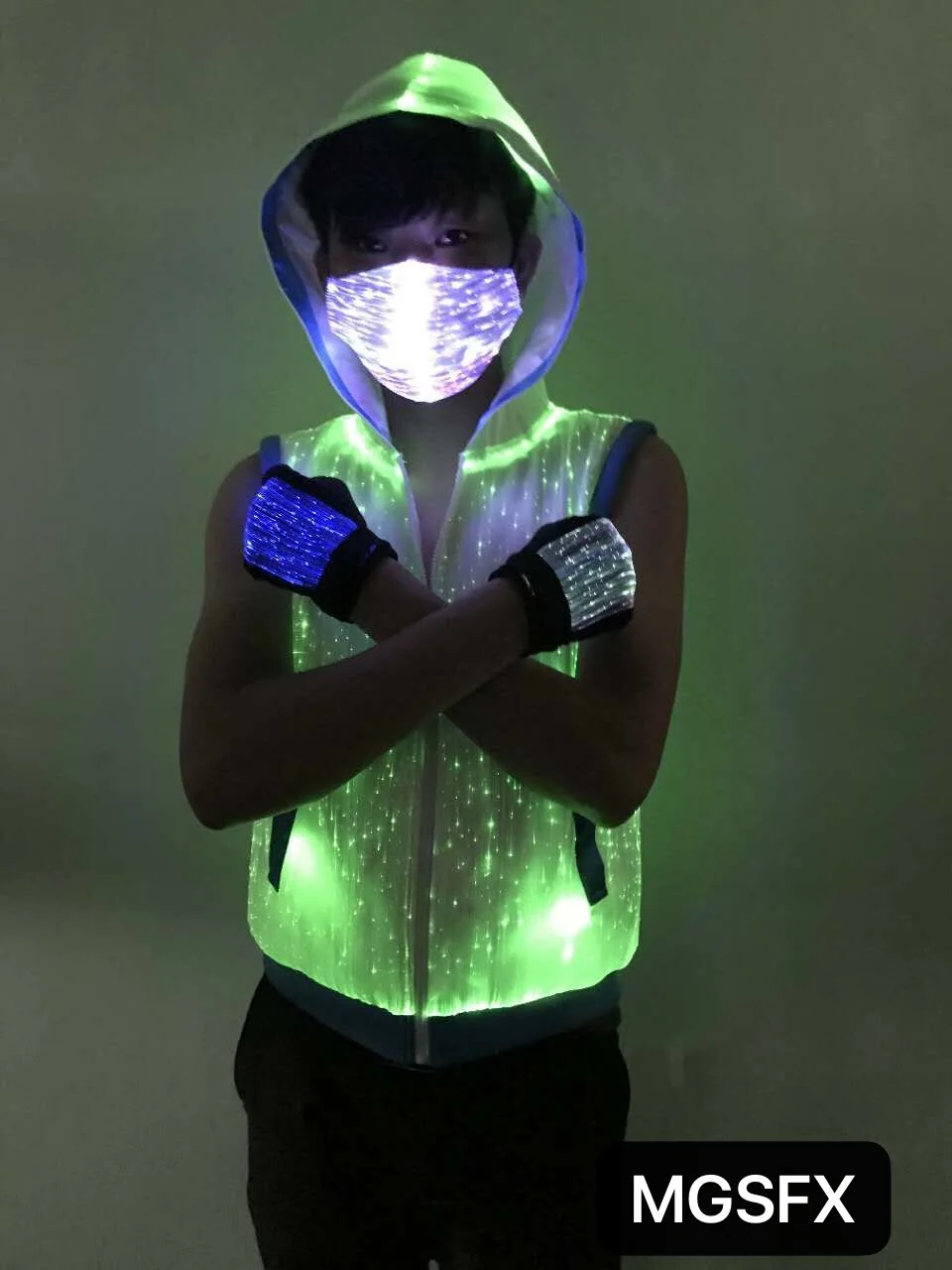 Костюм для танцев из оптического волокна светодиодсветильник вые костюмы диджея