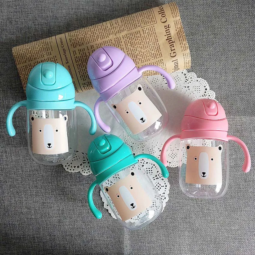 360 мл пластиковая соломенная чашка детская для кормления портативная бутылка